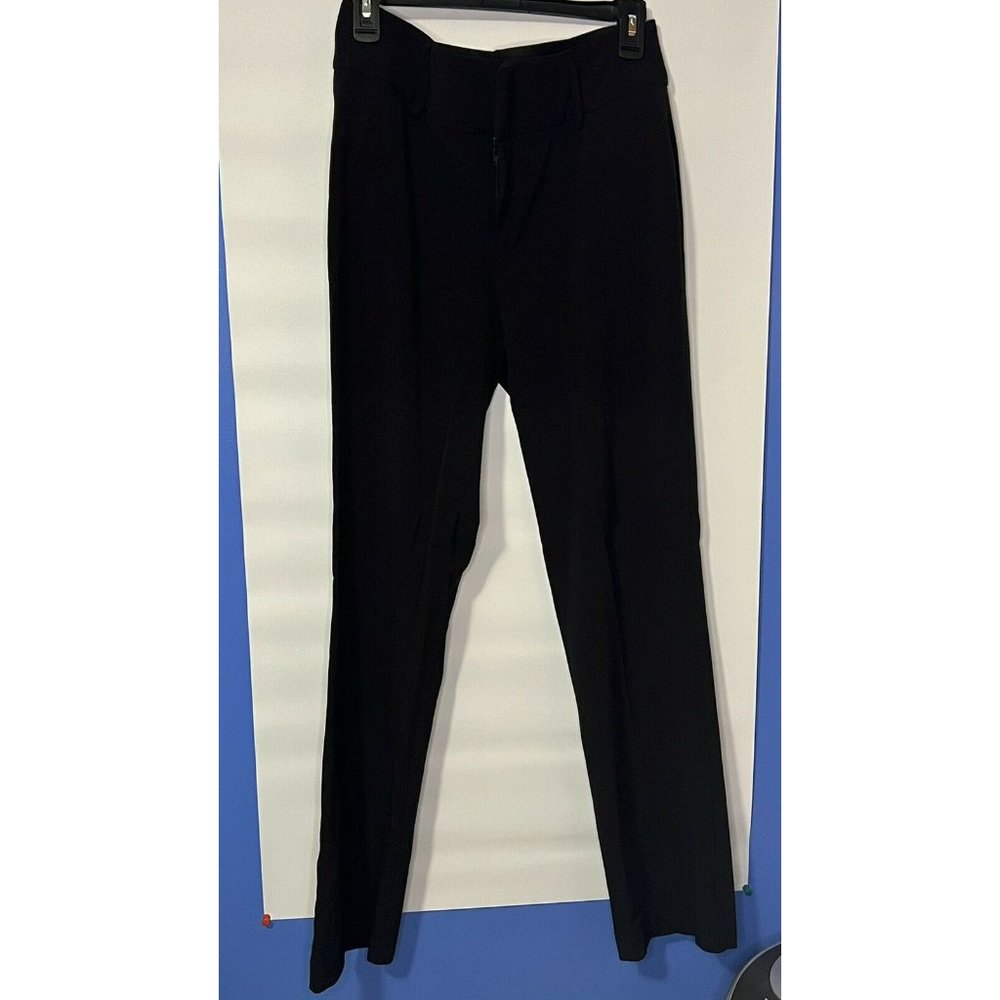 Alyx Black Straight Leg Dress Pants with Wide Waistband and Back Working Pockets